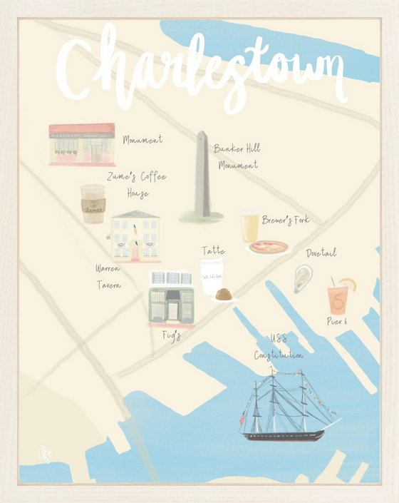 Charlestown Massachusetts Map Print