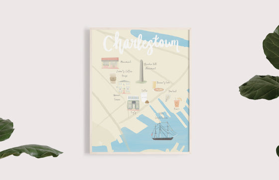 Charlestown Massachusetts Map Print