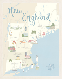  New England Map Print