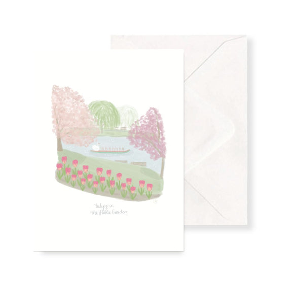 Tulips in the Public Garden Greeting Card