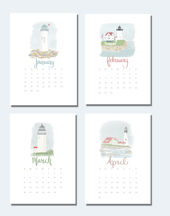 **PREORDER** 2024 Lighthouses of New England Desktop Calendar