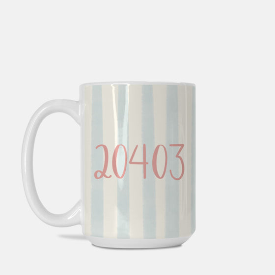 Add Your Own Zip Code | Boardwalk Stripe Mug