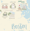 Boston Marathon Map Print