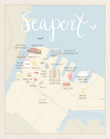  Seaport Boston Map Print (Horizontal or Vertical)