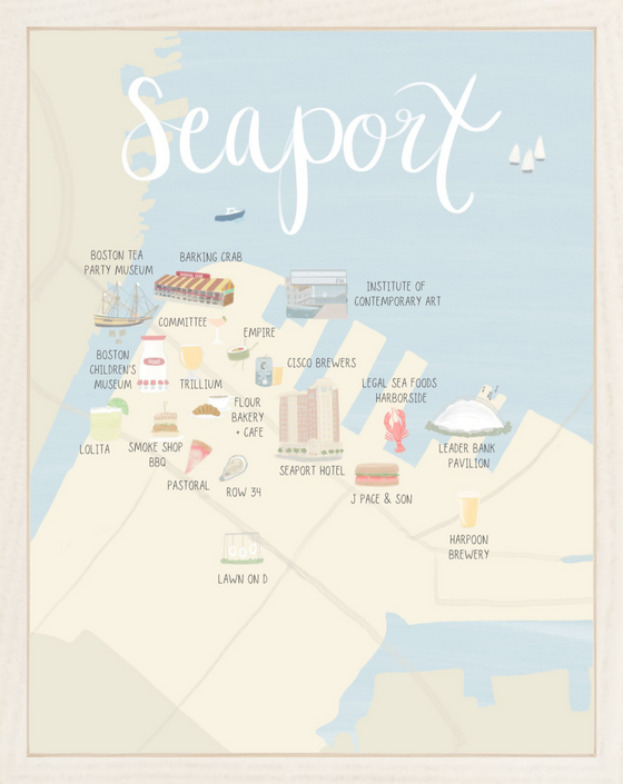 Seaport Boston Map Print (Horizontal or Vertical)