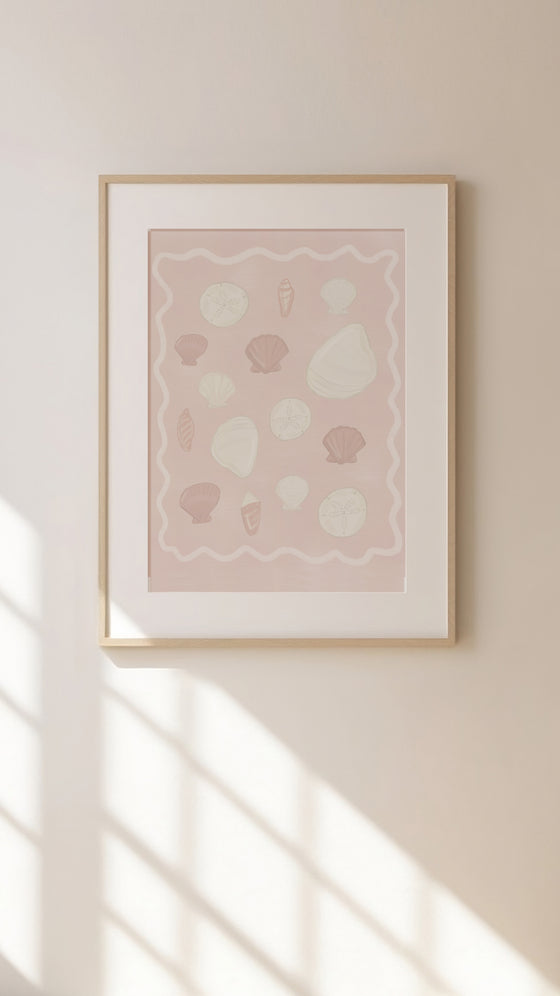 Strawberry Seashells Print