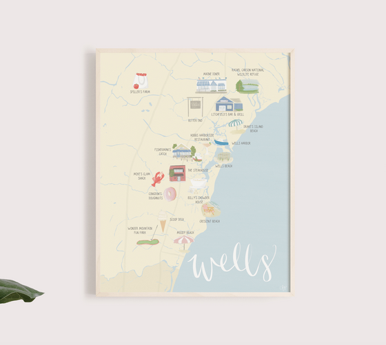 Wells Maine Map Print