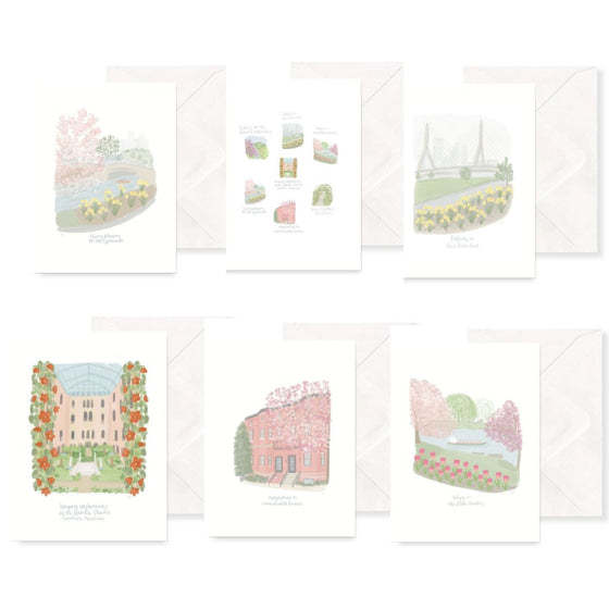 Assorted Blooms in Boston Collection Greeting Cards