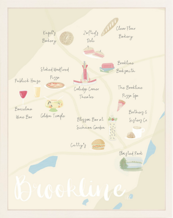 Brookline, MA Map Print