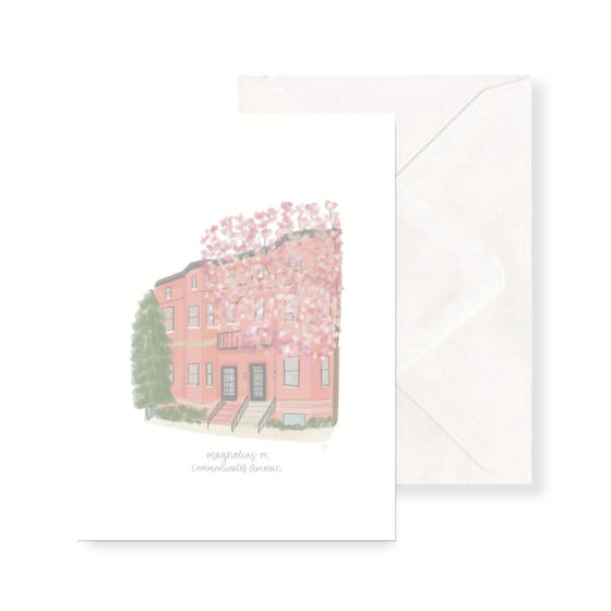 Magnolias on Commonwealth Avenue Greeting Card