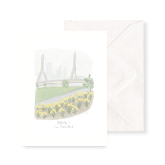 Daffodils in Paul Revere Park Greeting Card