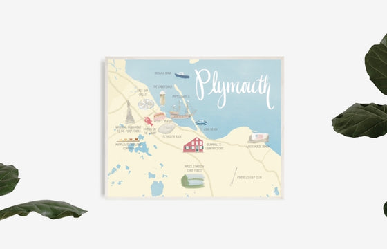 Plymouth Map Print
