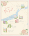 Blooms In Boston Map Print